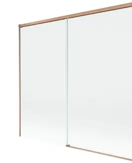 Sprchové dvere MEXEN/S - Rox vaňová zástena 2-krídlová posuvná 180 x 150, transparent, meď kartáčovaná 8C9-180-001-65-00