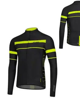 Cyklistické dresy Pánsky cyklistický dres s dlhým rukávom Etape Comfort 2.0 čierna/žltá fluo - M