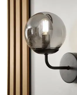 Svietidlá BRILAGI - Nástenné svietidlo MALIVA 1xE14/15W/230V čierne/dymové KM-1.220/CZARNY/GREY