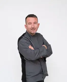 Pánske košele EGOCHEF Kuchársky rondon EGOchef OTTAVIO cool vent sivý - dlhý rukáv S