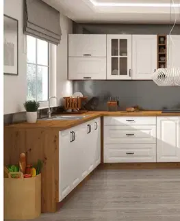 Kuchynské skrinky STELLA 58X58 GN-72 horná skrinka, biela/dub Artisan