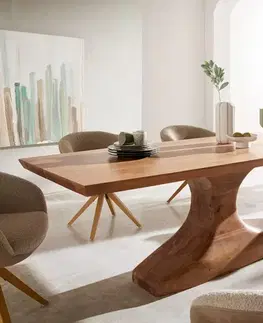 Jedálenské stoly DELIFE Jedálenský stôl Jalta 220x95 cm akácia prírodná masívny