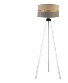 Lampy  - Stojacia lampa DUO 1xE27/60W/230V pr. 44 cm béžová/šedá/biela AS0465+DU83549