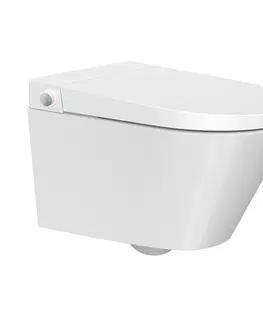Doplnky do kúpeľne Mereo WC s integrovaným elektronickým bidetom, RIMLESS, 592x380x430 cm, keramické, vč. sedátka VSD110S2