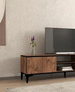TV stolíky TV stolík Begi - Atlantic Pine, Black