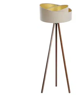Lampy  Stojacia lampa GALAXY 1xE27/60W/230V béžová/wenge AS0462+BS0384