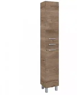 Vysoké kúpeľňové skrinky Vysoká skrinka Uno 30 2D1S dub canela