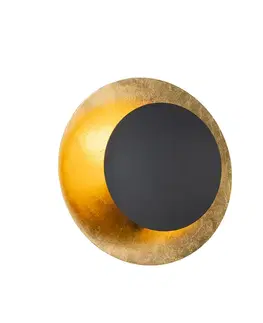 Nástenné osvetlenie Art Deco nástenná lampa čierna so zlatom - Emilienne