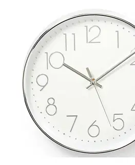 Predlžovacie káble  CLWA015PC30SR - Nástenné hodiny 1xAA biela/strieborná CLWA015PC30SR