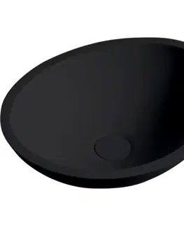 Umývadlá CERANO - Umývadlo z liateho mramoru Zara - na dosku - čierna matná - 42x34 CER-WB21B