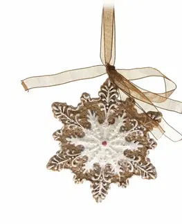 Vianočné dekorácie Vianočná závesná dekorácia Gingerbread flake, 7,3 x 7,3 cm