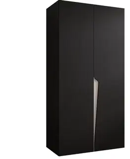 Šatníkové skrine Skriňa Piano 1-100 čierna/kašmír