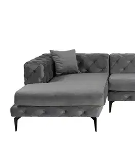 Sedacie súpravy Rohová sedacia súprava / Rohová pohovka Como Eco Left - Anthracite, Black