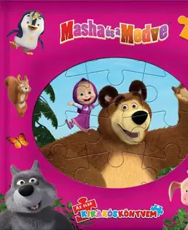 Leporelá, krabičky, puzzle knihy Az első kirakóskönyvem - Mása és a Medve - 5 db kirakóssal