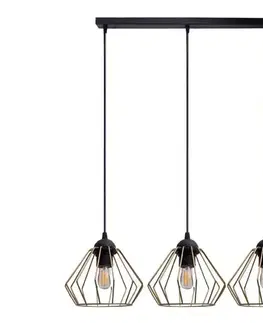 Svietidlá HEXE Luster na lanku CEED GOLD 3xE27/60W/230V čierna/zlatá 0727