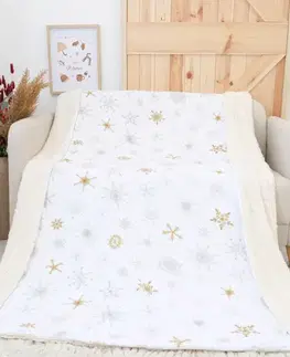 Deky MKLozkoviny.sk Baránková deka mikroplyš Exclusive 220 × 200 cm – Frozen biele