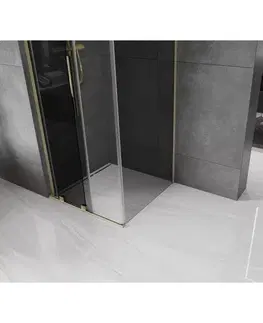 Sprchovacie kúty MEXEN/S - Velar L sprchovací kút, posuvné dvere 110 x 110, grafit, zlato 871-110-110-43-50