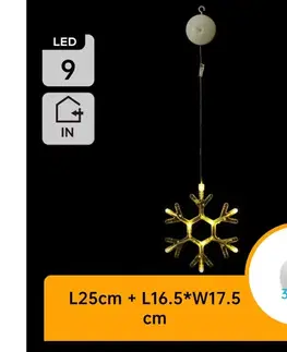 Vianočné dekorácie  B.V.  - LED Vianočná dekorácia LED/3xAAA teplá biela vločka 19cm B10303K5R