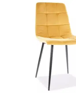 Kuchynské a jedálenské stoličky Signal Jedálenská stolička MILA VELVET Farba: Curry / Bluvel 68