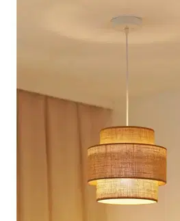 Svietidlá BRILAGI - Luster na lanku SPACE YUTE 1xE27/15W/230V pr. 25 cm béžová/biela 609234