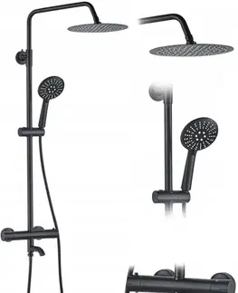 Kúpeľňové batérie REA REA - Sprchový set s batériou 150mm Lungo čierny REA-P4113