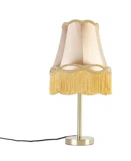 Stolné lampy Klasická stolná lampa mosadz s tienidlom Granny zlatá 30 cm - Simplo