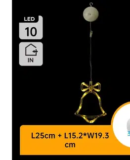 Vianočné dekorácie  B.V.  - LED Vianočná dekorácia LED/3xAAA zvonček 18cm B10303K5T