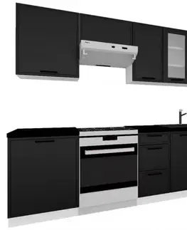 Modulový kuchynský nábytok Kuchynská linka 180/240 čierny hrášok bez dosky