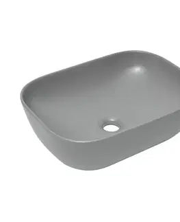 Umývadlá Umývadlo na dosku SAT Infinitio 45,5x32,5 cm šedá mat bez prepadu SATINF4532LGRM SATINF4532LGRM