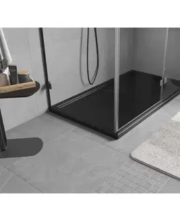 Vane MEXEN - Flow sprchová vanička obdĺžniková slim 95 x 150, čierna mat 46R709515