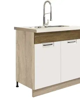Kuchynské skrinky stojace Skrinka do kuchyne Favorit 12d Sonoma/White+Ribbeck