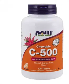 Vitamín C NOW Foods Vitamín C 500 mg tablety na cmúľanie čerešňa a bobule