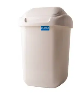 Odpadkové koše Kinekus Kôš na odpad preklápací, objem 50L, plastový, STANDARD, biely