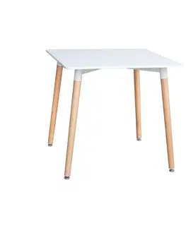 Jedálenské stoly Jedálenský stôl 80x80 UNO biely