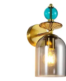 Svietidlá Light Prestige Nástenná lampa TROPEA 1xE27/15W/230V zlatá/modrá/dymová béžová/sivá LP-2004/1W SM