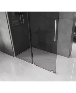Sprchové dvere MEXEN/S - Velar Sprchová zástena posuvná Walk-in 160 x 200, grafit 8 mm, nikel kartáčovaná 871-160-000-43-97