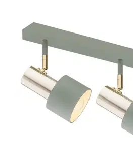 Svietidlá Argon 0926 - Bodové svietidlo DORIA 2xE27/15W/230V zelená/mosadz 0926