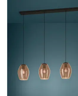 Svietidlá Eglo 390162 - Luster na lanku ESTANYS 4xE27/40W/230V hnedá 390162