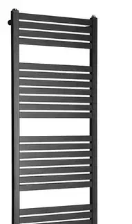 Radiátory do kúpeľne AQUALINE - TONDI-E elektrické vykurovacie teleso, rovné, 450x1690 600 W, čierna mat DE446T