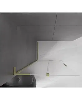 Sprchové dvere MEXEN/S - Velar L Sprchová zástena posuvná Walk-in 110 x 200, dekor 8 mm, zlato kefovaná 871-110-003-33-55