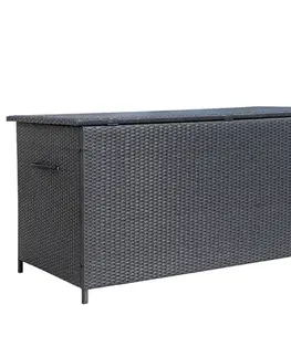 Balkónový nábytok Záhradný box Tejn z technorattanu 55x64x136 čierny