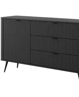 Komody so zásuvkami a dvierkami Komoda Lante D 138 D3S black