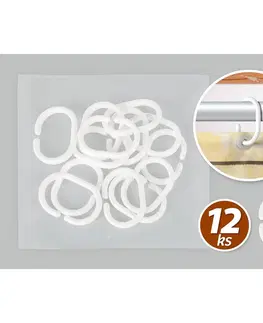 Závesy Bellatex Krúžky k sprchovým závesom, sada 12 ks