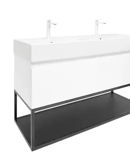 Kúpeľňový nábytok Kúpeľňová skrinka s umývadlom SAT B-Way 119x30x45 cm biela lesk BWAY120WU2BBF BWAY120WU2BBF