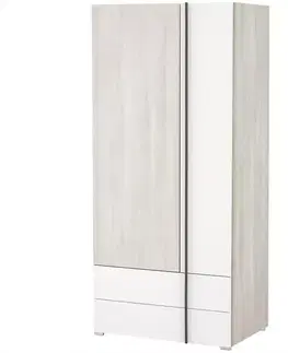 Šatníkové skrine Skriňa Remo RM2 dub wilton/biela/antracit