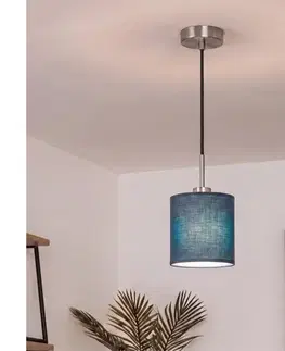 Svietidlá BRILAGI - LED luster na lanku NUBILA 1xE27/60W/230V pr. 14 cm, čierna/tmavomodrá EG32517+BG1575