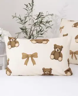 Dekoračné obliečky MKLozkoviny.sk Flanelová obliečka na vankúš 40 x 60 cm - Plyšové medvedíky-  -