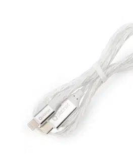 Predlžovacie káble  USB kábel USB-C / Lightning konektor s LED podsvietením 27W 1m biela PSCCL1L