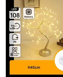 Vianočné dekorácie  B.V.  - LED Vianočná dekorácia 108xLED/3xAA/8 funkcií 45cm teplá biela B10303Y1X