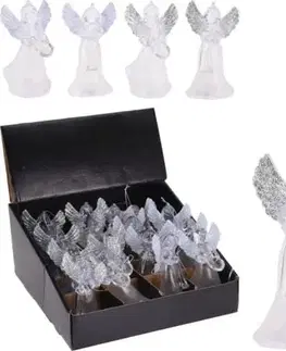 Vianočné dekorácie Kinekus Ozdoba závesná anjel LED 6,5x6,5x11,5 cm plast teplá biela mix